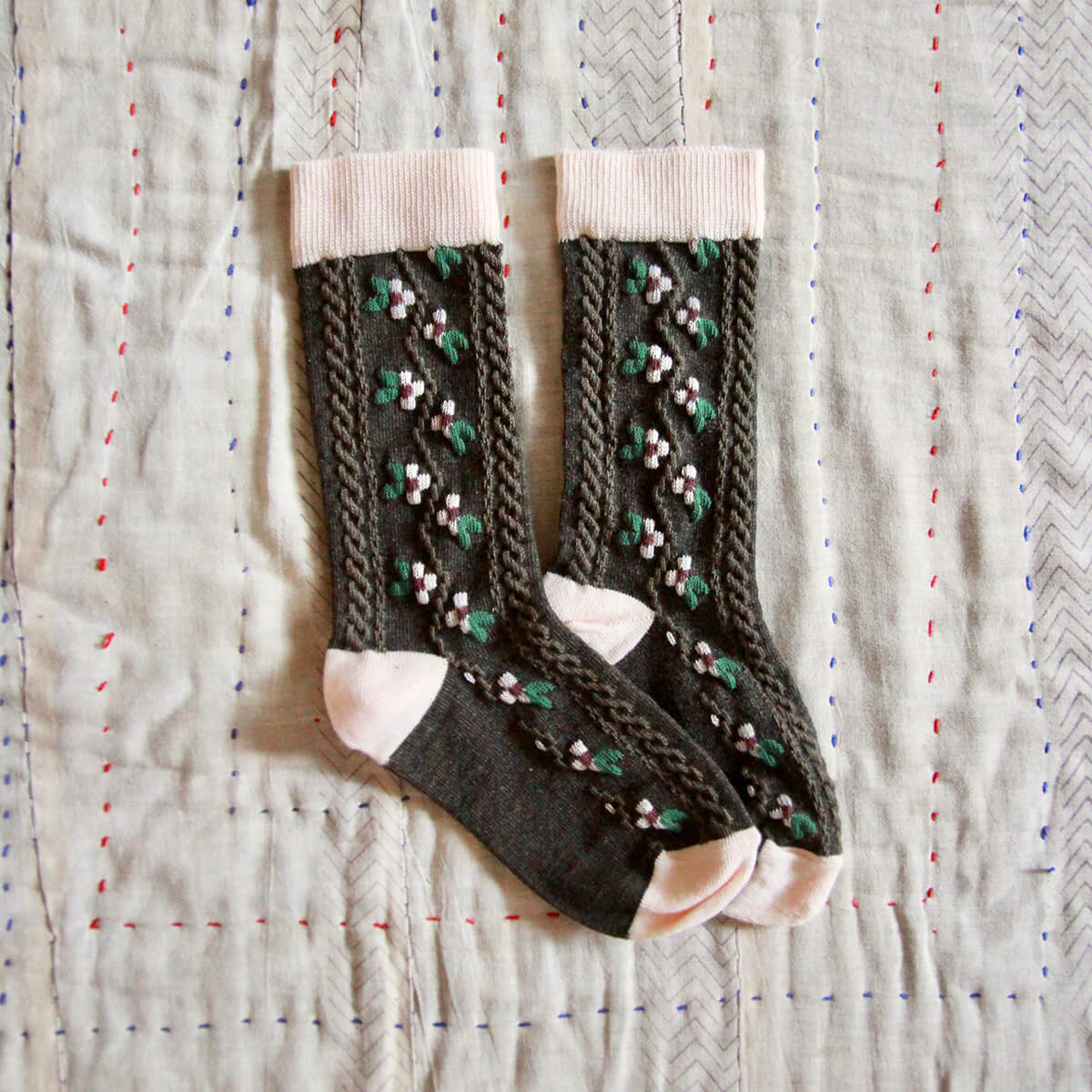 Socks in Khaki Green by Bonjour