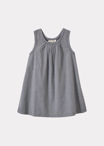 CICELY GIRL'S COTTON DRESS - BLACK MICRO CHECK