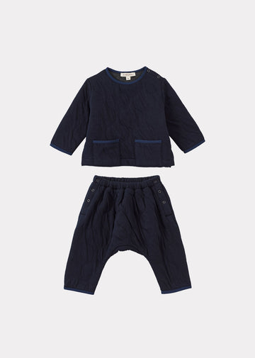 CRABAPPLE COTTON BABY SET - NAVY