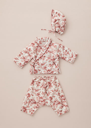 CASSIUS COTTON BABY SET - PINK TREE TOP PRINT
