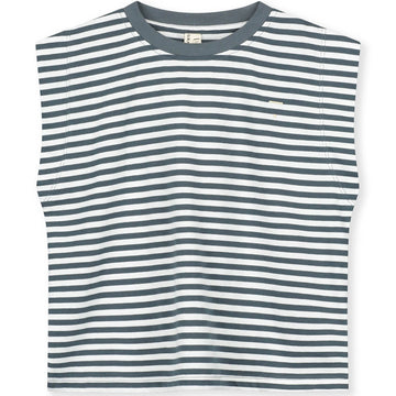 Muscle Tee in Blue Grey / Cream by Gray Label