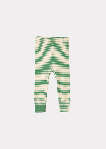 JUDD BABY COTTON LEGGINGS - EMERALD GREEN/CREAM