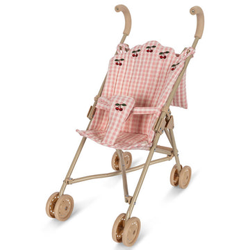 Doll Stroller in Powder Pink Check by Konges Sløjd