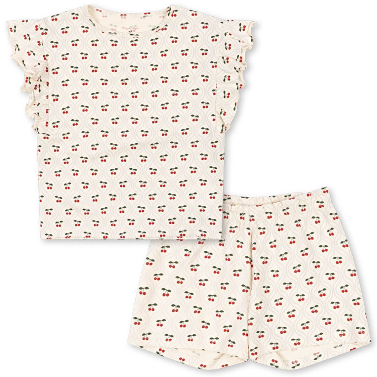 Lin Frill Set in Cherry Motif by Konges Sløjd