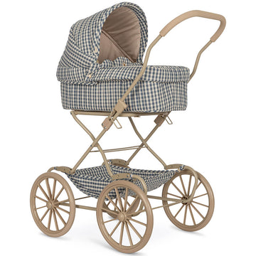 Doll Pram in Captains Blue Check by Konges Sløjd