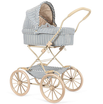 Cheeky Doll Pram in Blue Check by Konges Sløjd