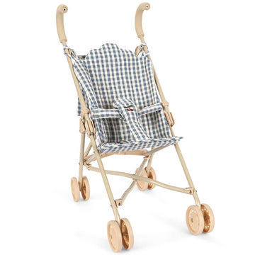 Cheeky Doll Stroller in Blue Check by Konges Sløjd