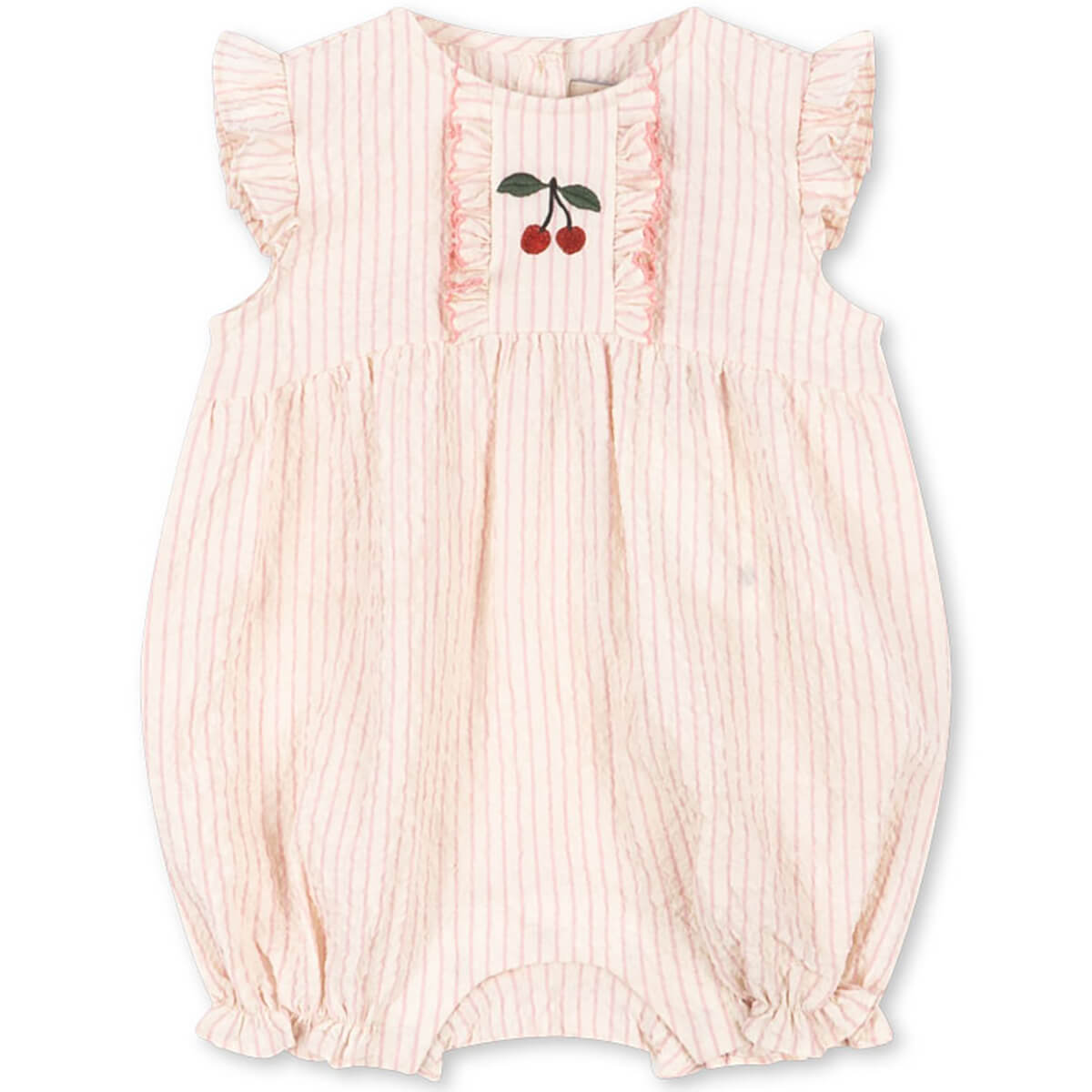 Ellie Frill Romper in Peony Stripe by Konges Sløjd