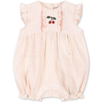 Ellie Frill Romper in Peony Stripe by Konges Sløjd