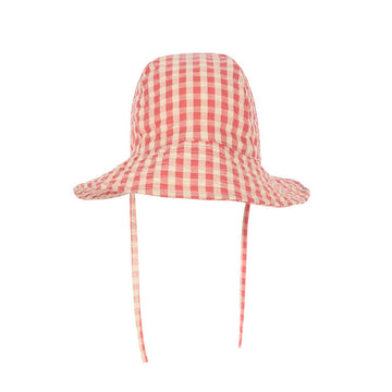 Kim Sun Hat in Flamingo Plume Check by Konges Sløjd