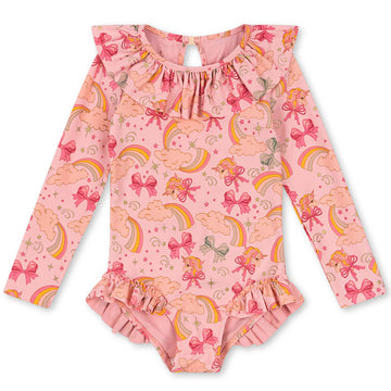 Manuca Long Sleeve Swimsuit in Rainbow Bow by Konges Sløjd