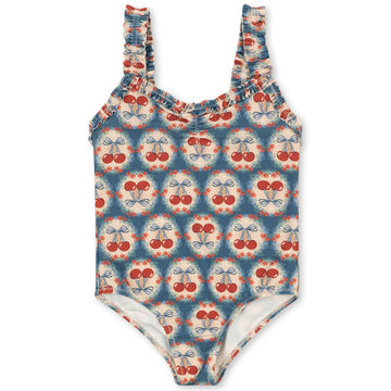 Maya Swimsuit in Cherry Bow Blue by Konges Sløjd
