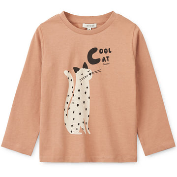 Apia Placement T Shirt in Cat/Tuscany Rose by Liewood