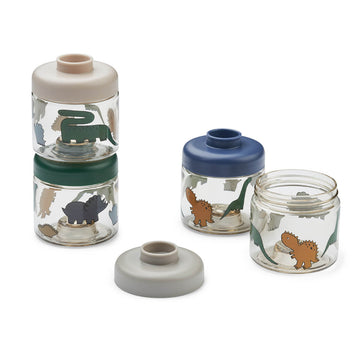 Dominique Baby Food Boxes in Dinosaurs / Mist  (4 Pack) by Liewood