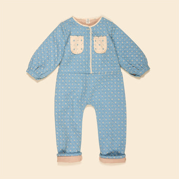 Marissa Jumpsuit - Quilt Calico Blue Pebble (EXCLUSIVE)