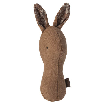 Lullaby Friends Bunny Rattle in Chocolate by Maileg