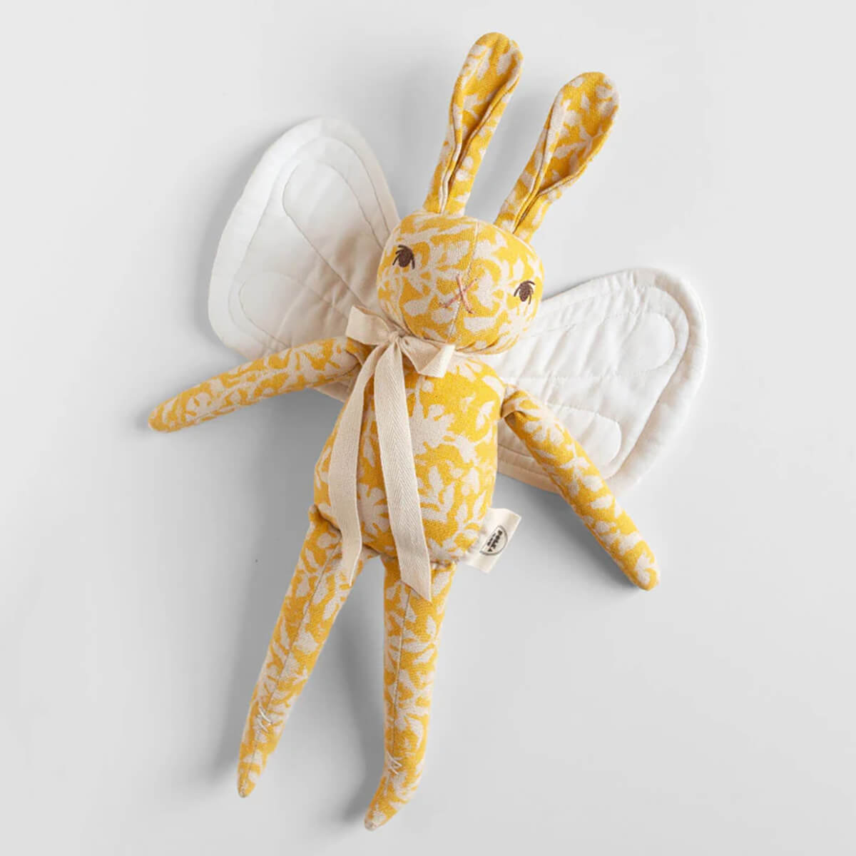 Winged Rabbit in Sunshine Floral by Polka Dot Club