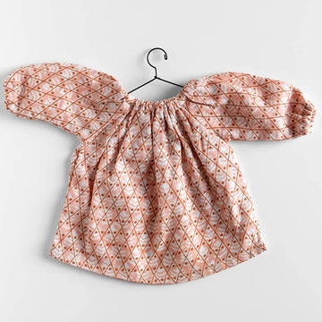 Block Print Dress in Pink Domino by Polka Dot Club