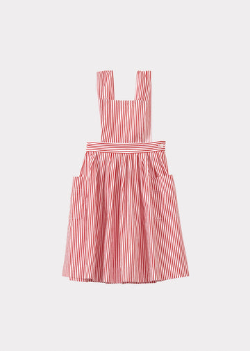 PEPPERMINT GIRL'S COTTON DRESS  - RED STRIPE