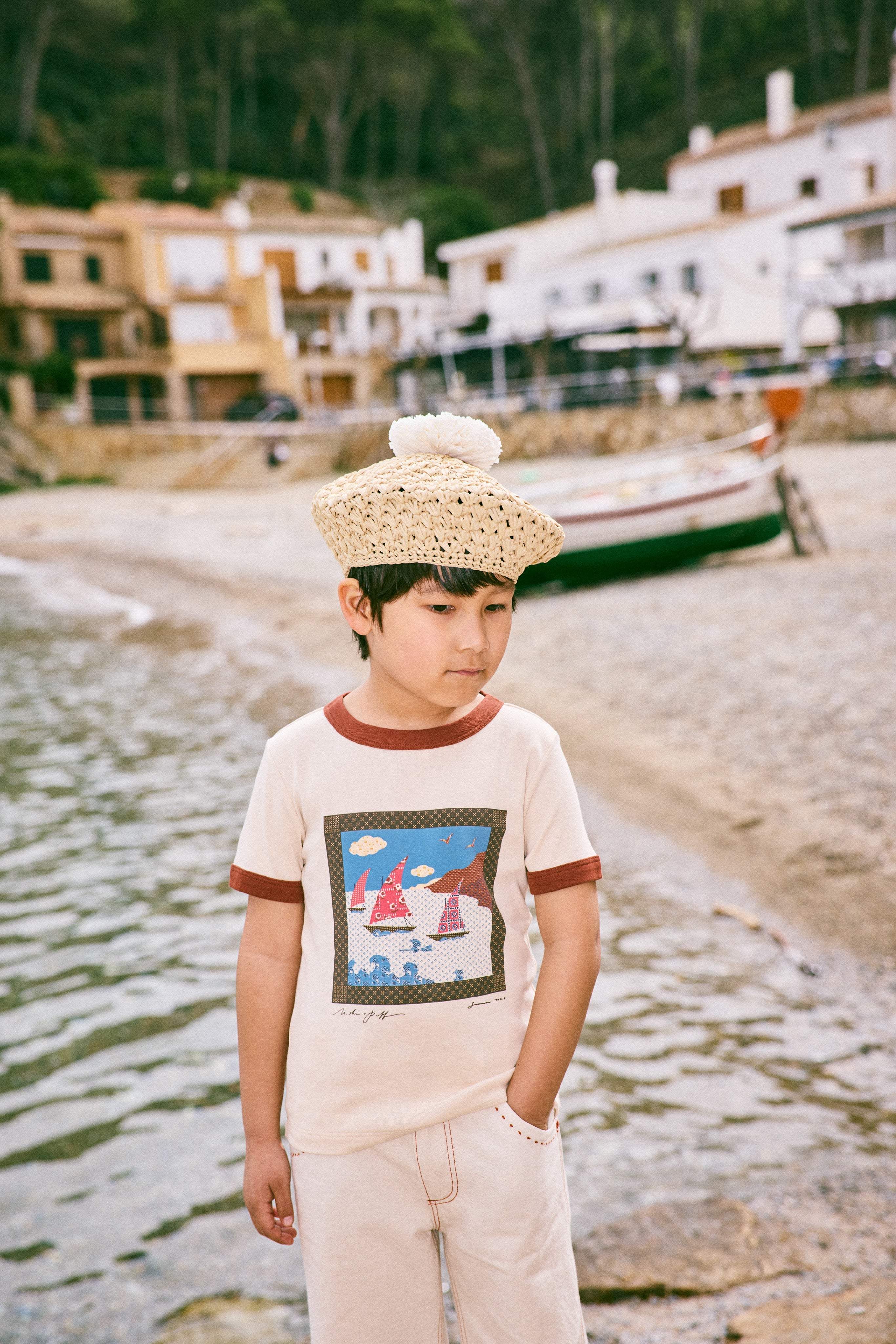 Sailboat Collage Ringer Tee – 큐레이트(KURATE)