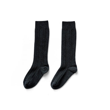 Pointelle Rib Knee Socks in Soot by Soor Ploom