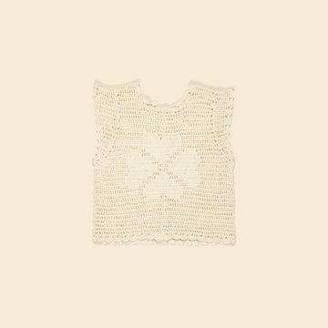 Tamara Floral Crochet Tank - Milk (EXCLUSIVE)