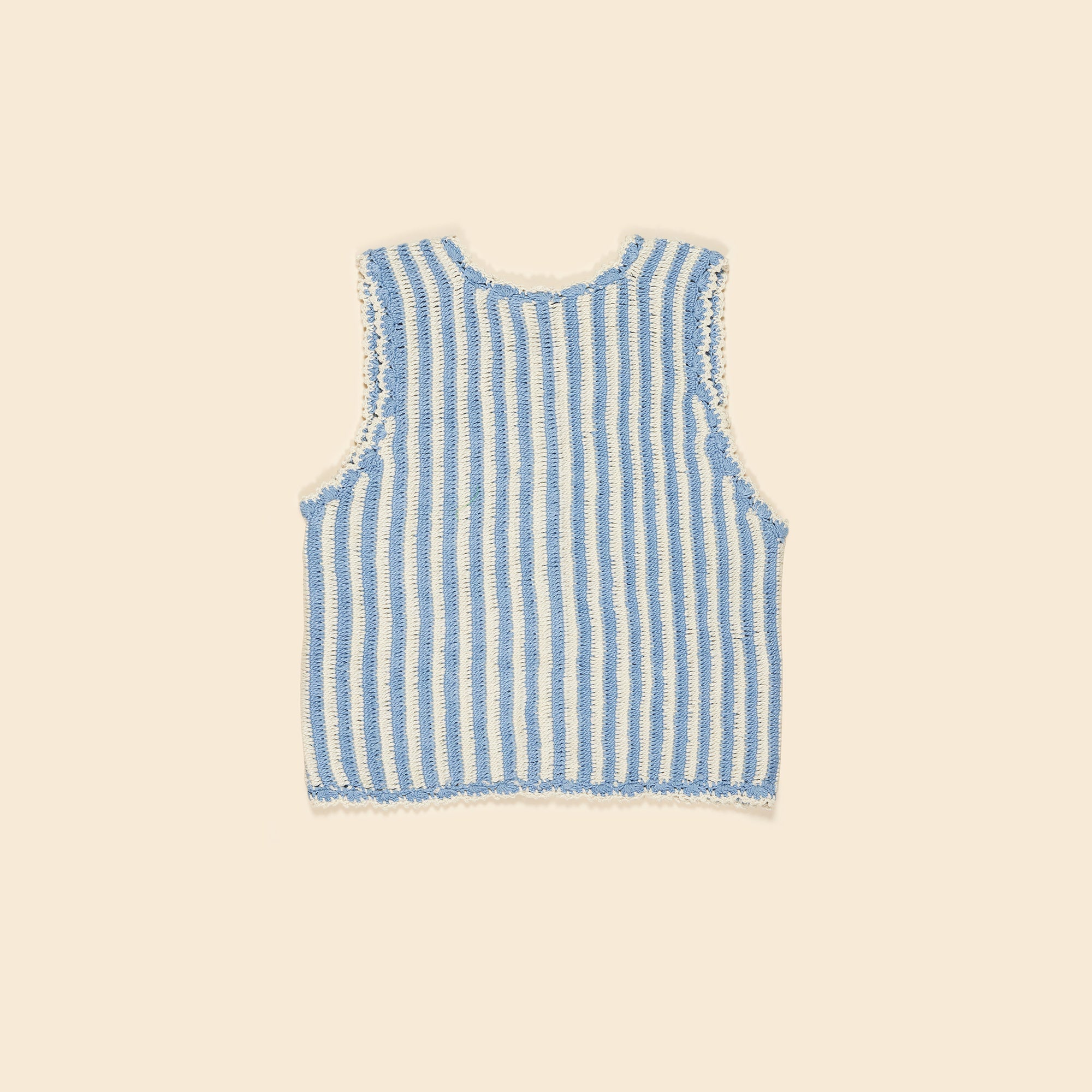 Tamara Stripe Crochet Tank - Cornflower/Milk (EXCLUSIVE)