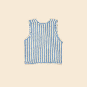 Tamara Stripe Crochet Tank - Cornflower/Milk (EXCLUSIVE)
