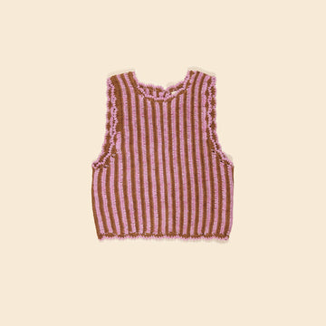 Tamara Stripe Crochet Tank - Dahlia/Nut (EXCLUSIVE)