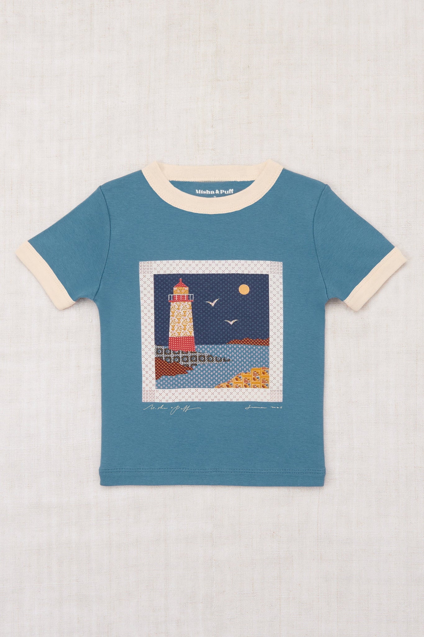 Lighthouse Collage Ringer Tee