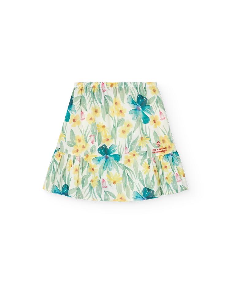 White Floral Slug Skirt