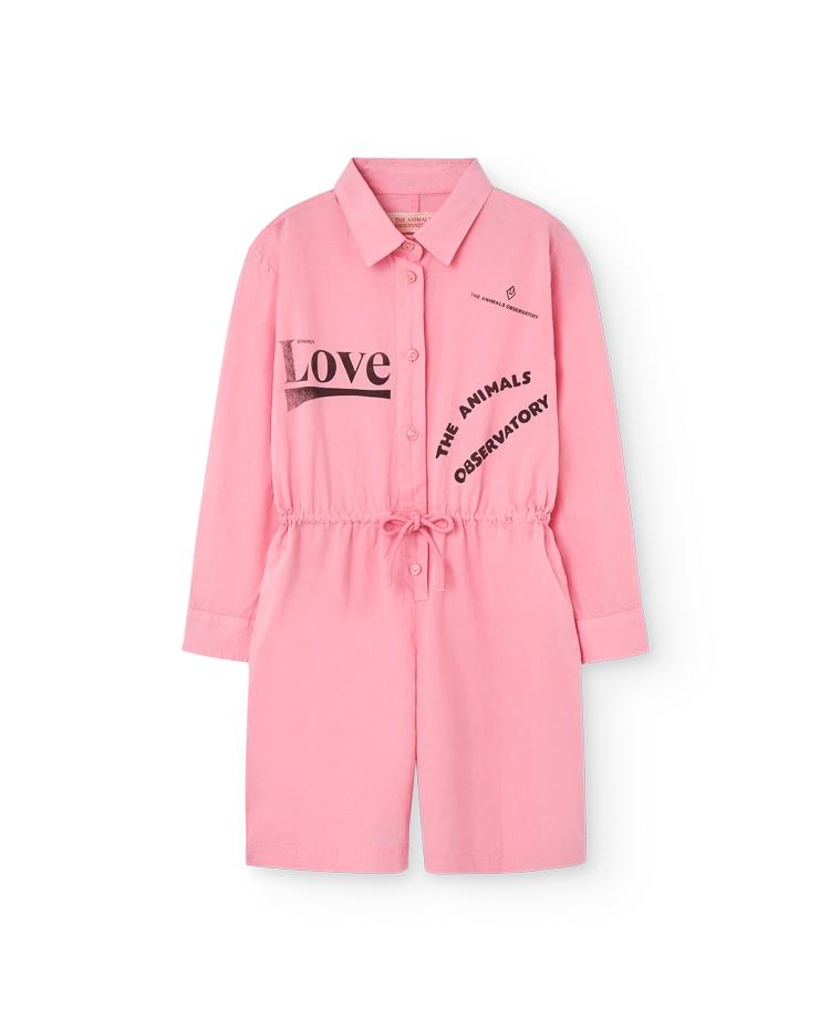 Pink Love Squirrel Short Jumpsuit