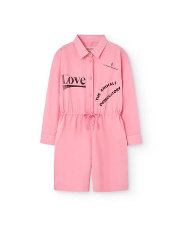 Pink Love Squirrel Short Jumpsuit