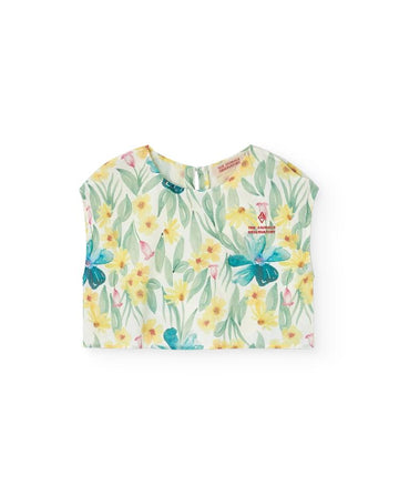 White Floral Baboon Shirt