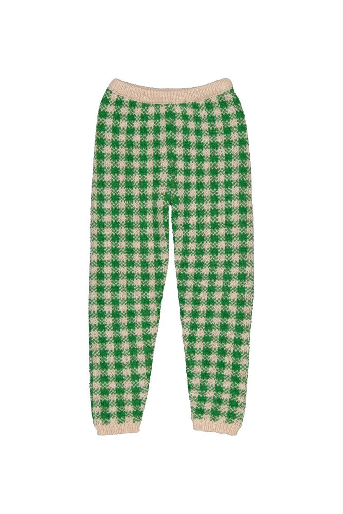 [헬로시모네] 쿨 니트 팬츠 깅엄 그린 AW24-CPGG [OL]