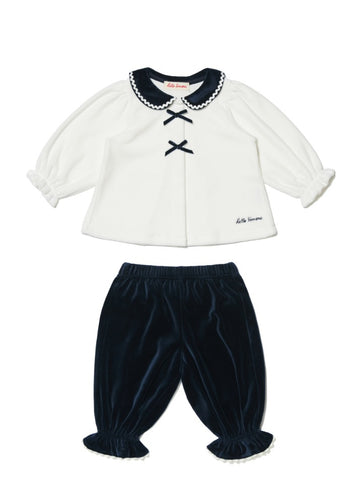 [헬로시모네] 베이비 CECILE 세트 아이보리 네이비 FW25-CECBABSN