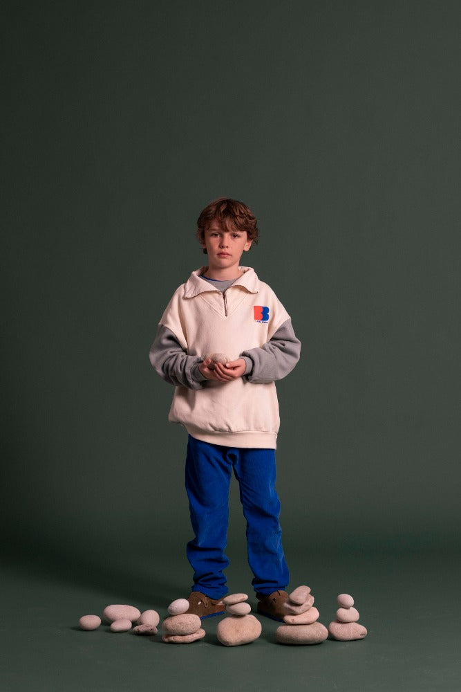 [본못] 스웻셔츠 집업 컬러 슬리브 포그 AW24-SWZI-FOG