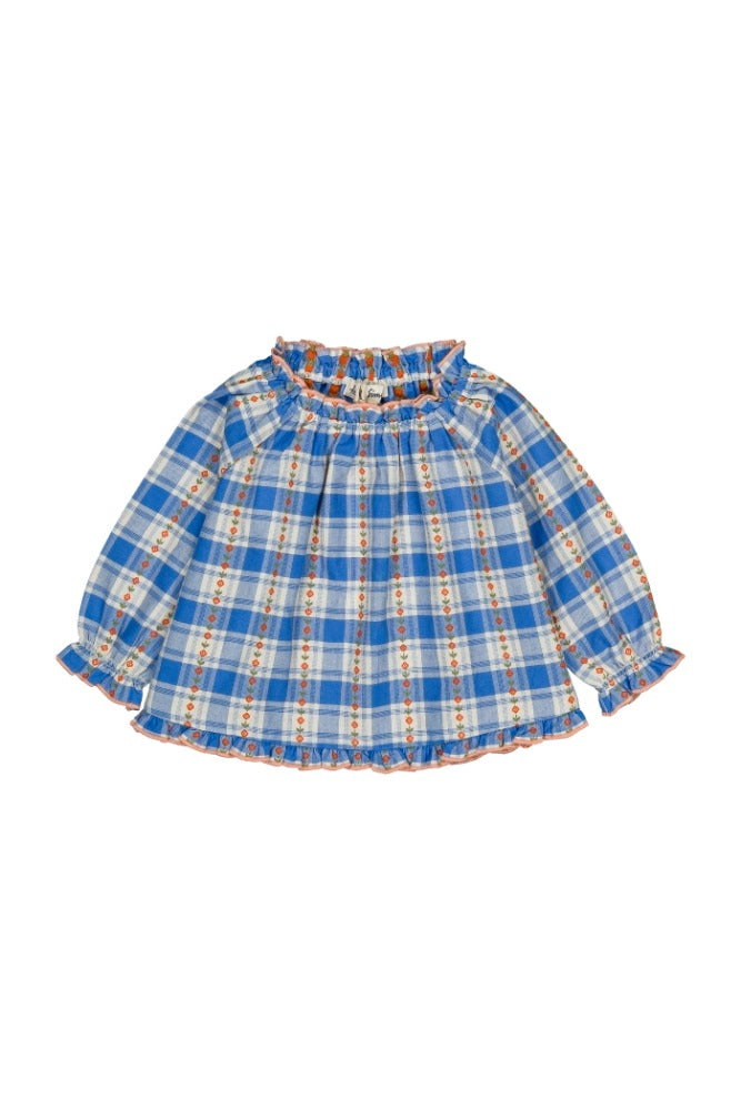 [헬로시모네] 베이비 말린 블라우스 블루 체크 AW25-MALBBCH