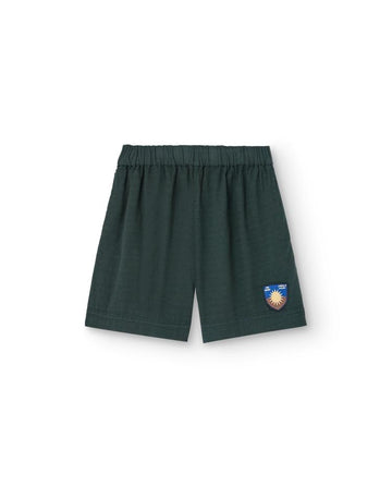 Deep Green Shield Bee Bermuda Shorts