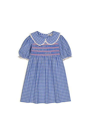 [헬로시모네] 랄리 스목 드레스 깅엄 블루 SS25-LALDGBL