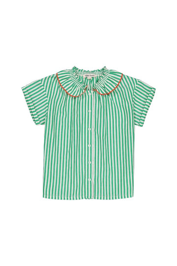 [헬로시모네] 칼리 블라우스 스트라이프 그린 SS24-CARLBLSTG