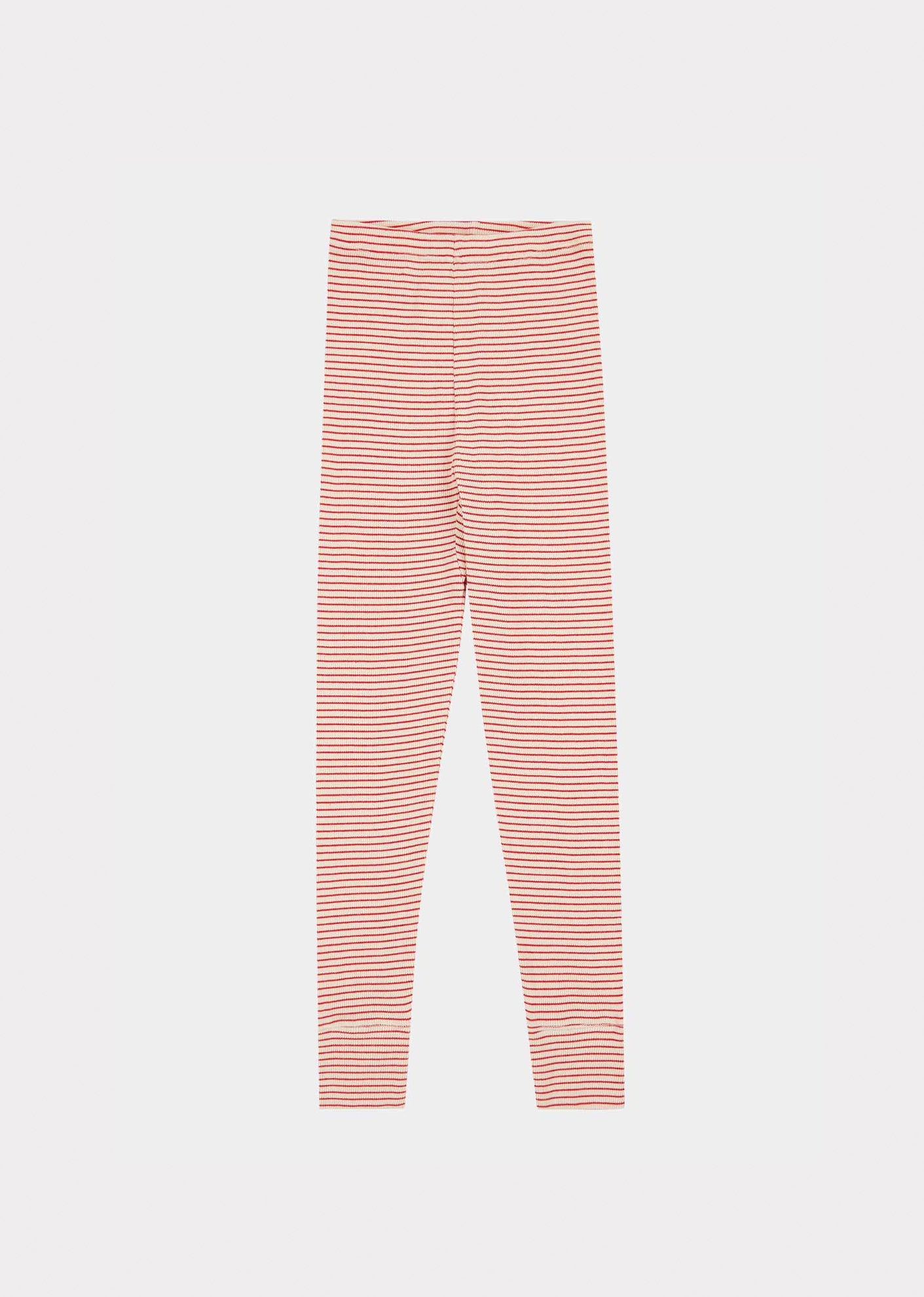 JUDD CHILDREN'S COTTON LEGGINGS - REDCURRANT/CREAM