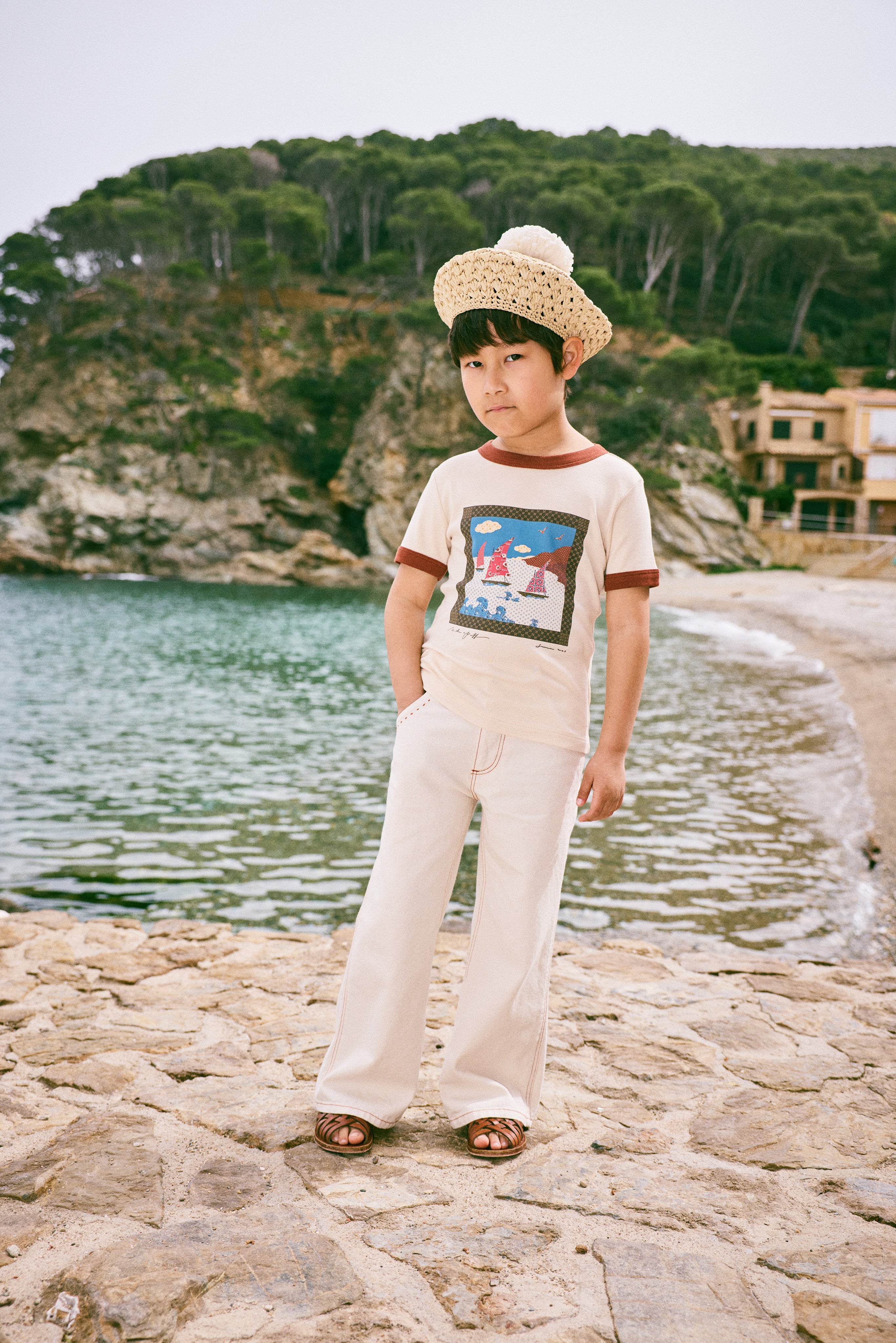 Sailboat Collage Ringer Tee – 큐레이트(KURATE)